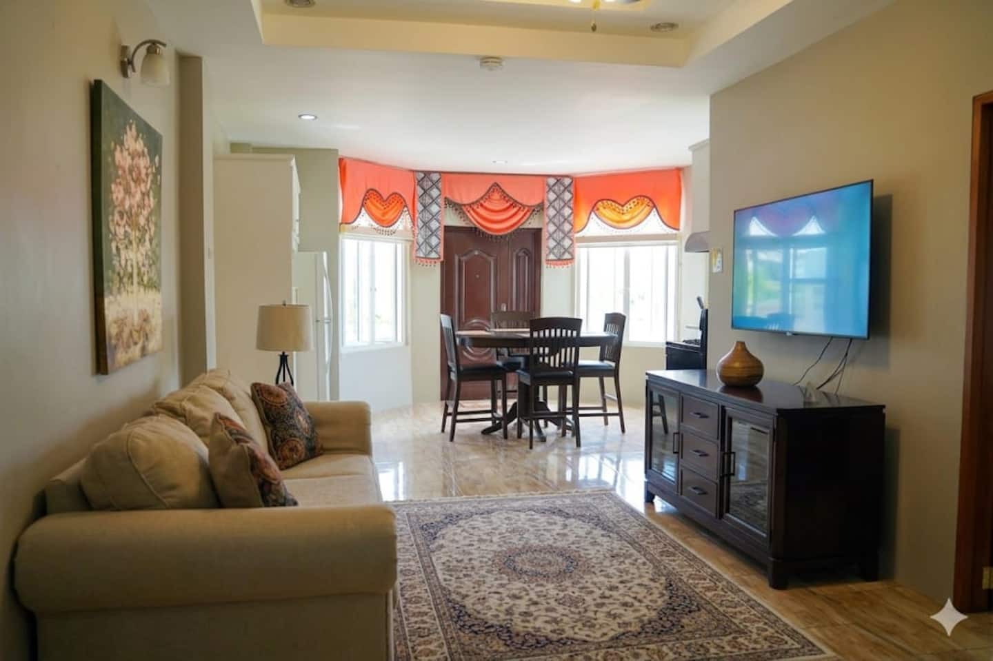 Living and dining area at Paradise Place Tobago