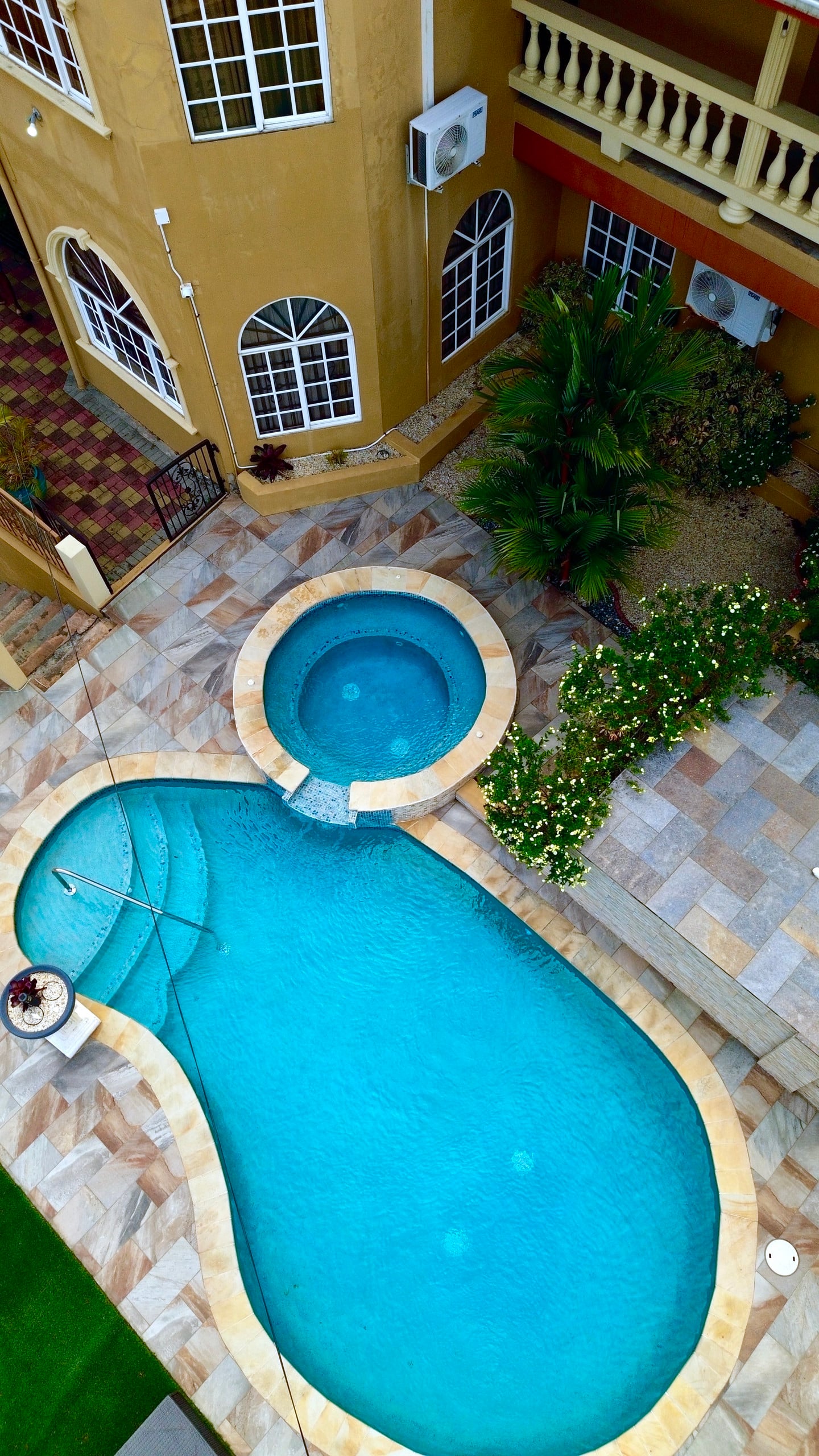 Paradise Place Tobago pool and jacuzzi courtyard